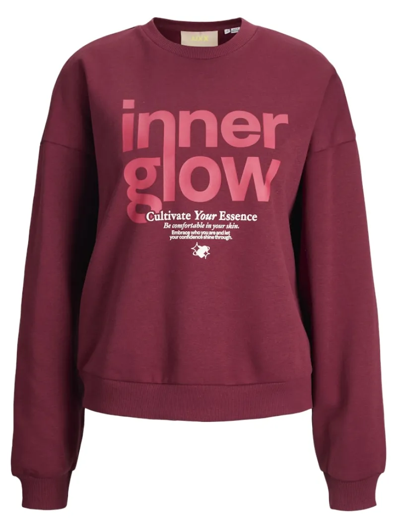 JJXX Pullover & Sweatshirts*JXMIMI RLX LS PRINT CREW SWT cabernet