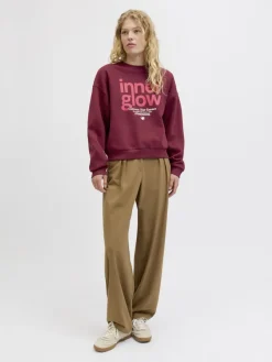 JJXX Pullover & Sweatshirts*JXMIMI RLX LS PRINT CREW SWT cabernet