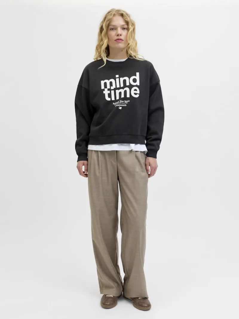 JJXX Pullover & Sweatshirts*JXMIMI RLX LS PRINT CREW SWT Black