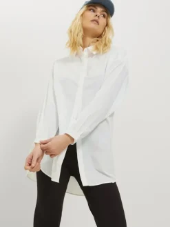 JJXX Blusen*JXMISSION LS OVERSIZE SHIRT NOOS white