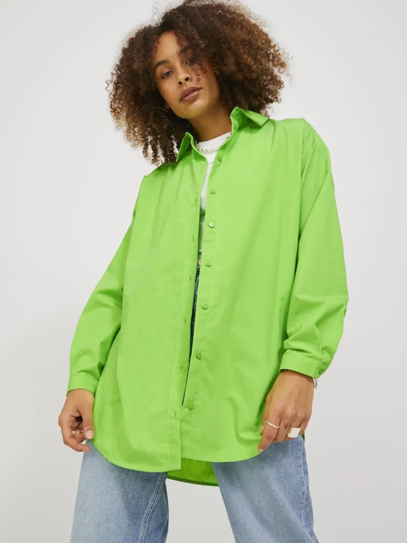 JJXX Blusen*JXMISSION LS OVERSIZE SHIRT NOOS green flash
