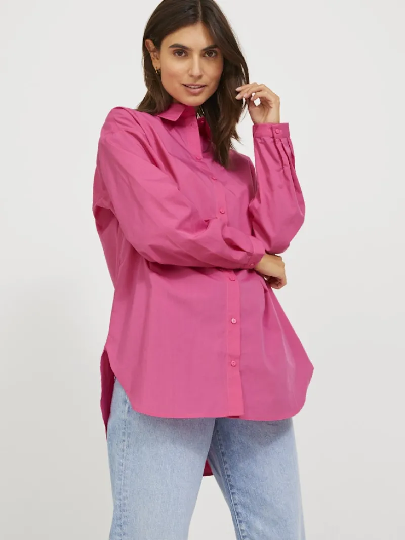 JJXX Blusen*JXMISSION LS OVERSIZE SHIRT NOOS carmine rose
