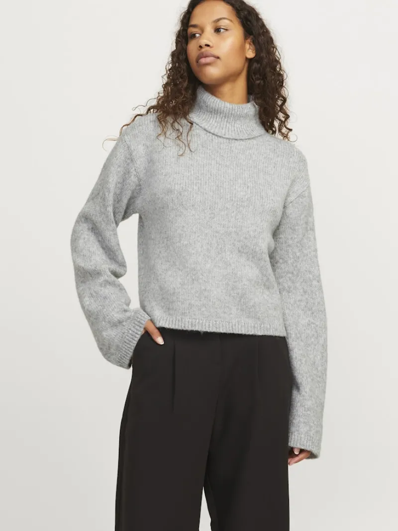 JJXX Pullover & Sweatshirts*JXROSANNA ROLL NECK KNIT Light Grey Melange