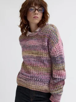 JJXX Pullover & Sweatshirts*JXSIMONE SPACE DYE CREW NECK KNIT SN cabernet