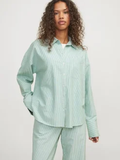 JJXX Blusen*JXSIVA OXFORD LS SHIRT WVN Grayed Jade