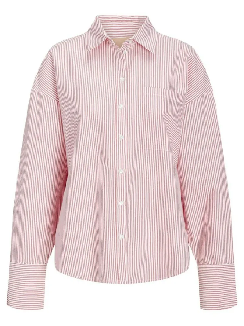JJXX Blusen*JXSIVA OXFORD LS SHIRT WVN Fiery Red