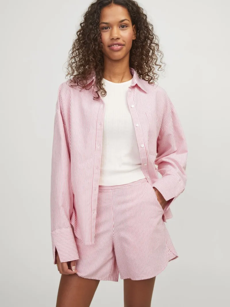 JJXX Blusen*JXSIVA OXFORD LS SHIRT WVN Fiery Red