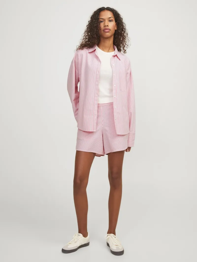 JJXX Blusen*JXSIVA OXFORD LS SHIRT WVN Fiery Red