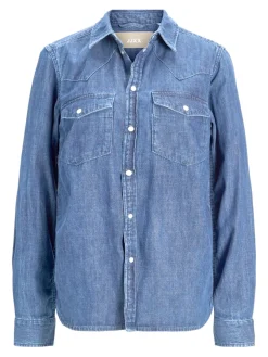 JJXX Blusen*JXSOPHI LS DENIM SHIRT NOOS Medium Blue Denim