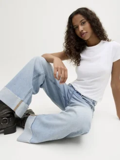 JJXX Jeans*JXTOKYO WIDE FOLD UP HW R6169 DNM LN Light Blue Denim