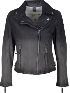 Gipsy Jacken*KANDY LAMOV - Lederjacke dusty blue DustyBlue