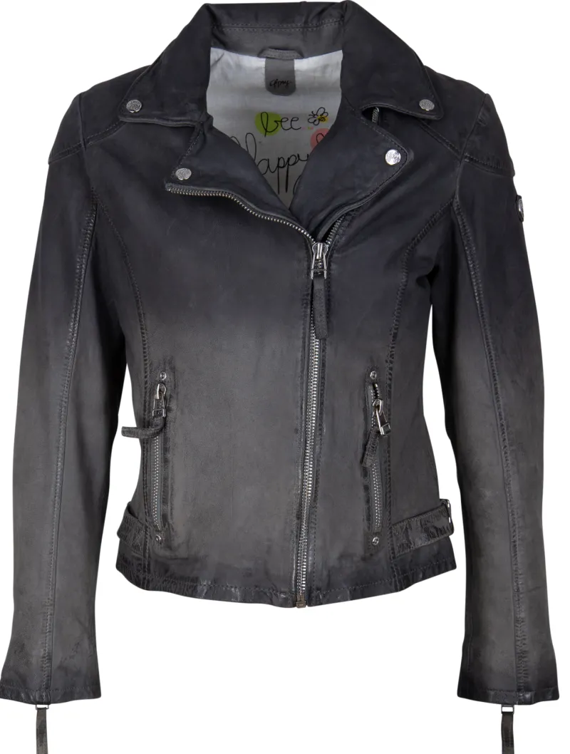 Gipsy Jacken*KANDY LAMOV - Lederjacke dusty blue DustyBlue