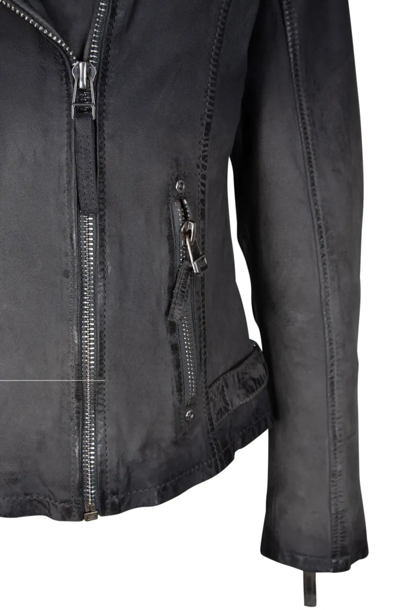 Gipsy Jacken*KANDY LAMOV - Lederjacke dusty blue DustyBlue