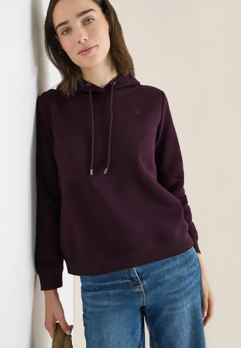 Cecil Pullover & Sweatshirts*Kapuzen Sweatshirt eggplant red