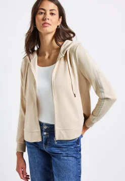 Street One Pullover & Sweatshirts*Kapuzenjacke mit Dekotape tusk cream