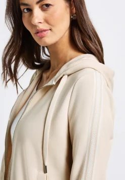 Street One Pullover & Sweatshirts*Kapuzenjacke mit Dekotape tusk cream