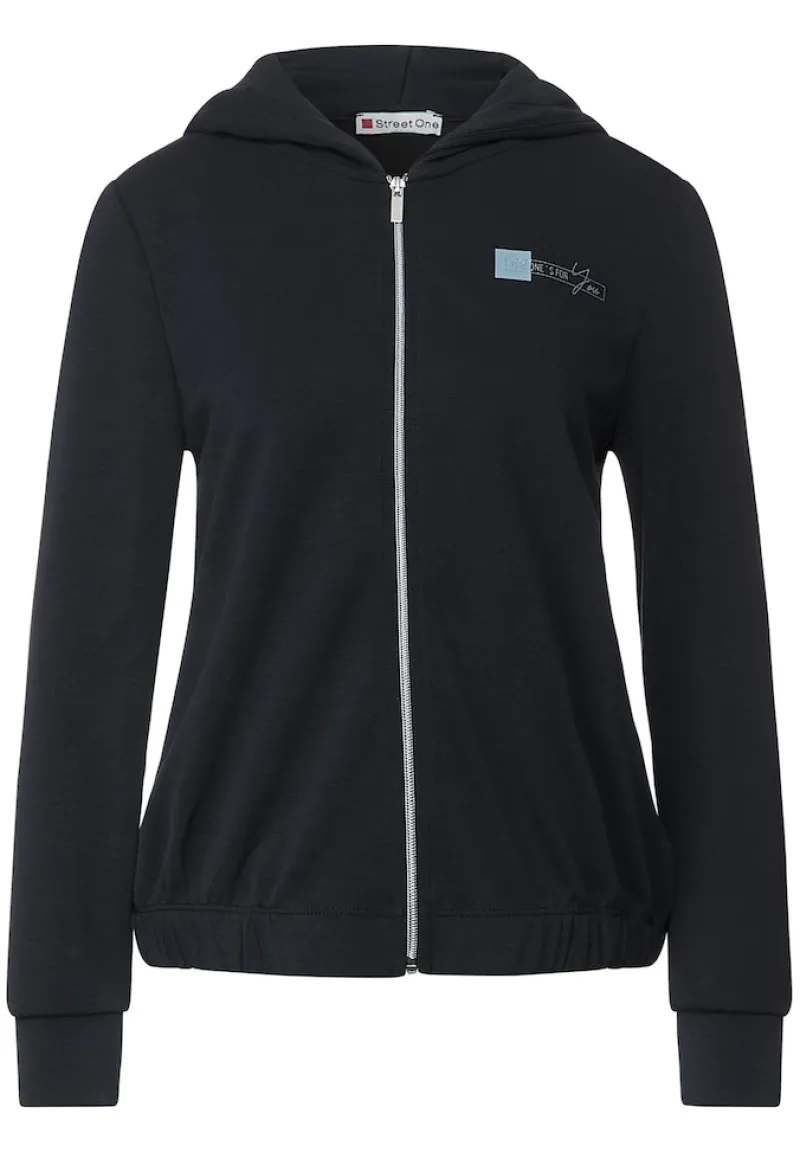 Street One Pullover & Sweatshirts*Kapuzenjacke mit Print Black