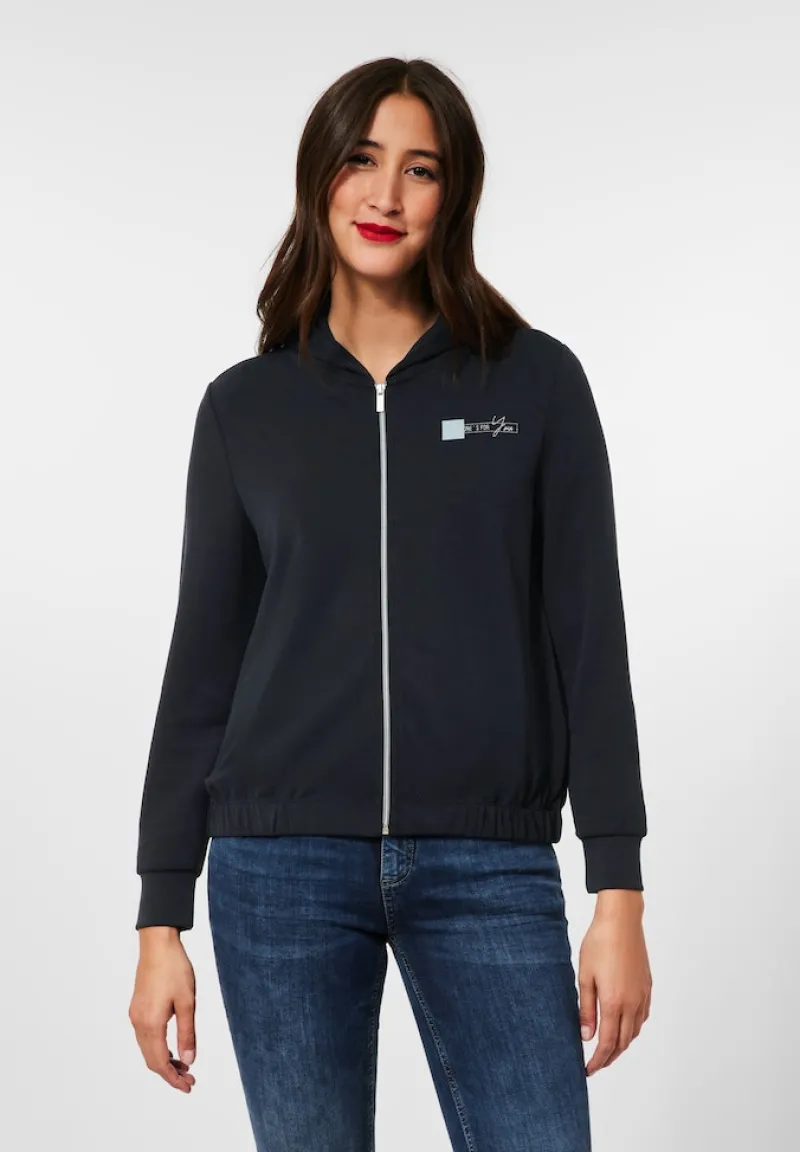 Street One Pullover & Sweatshirts*Kapuzenjacke mit Print Black