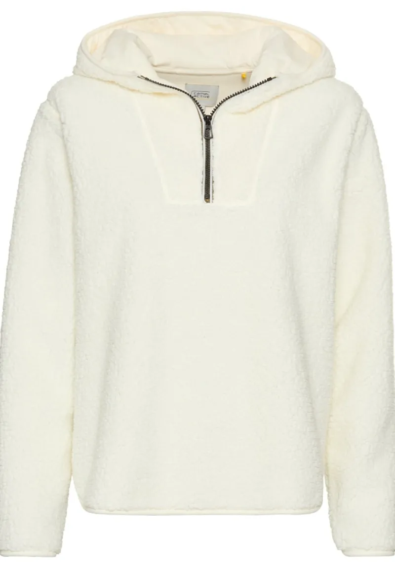 Camel Active Pullover & Sweatshirts*Kapuzenpullover aus Teddyfleece milk white