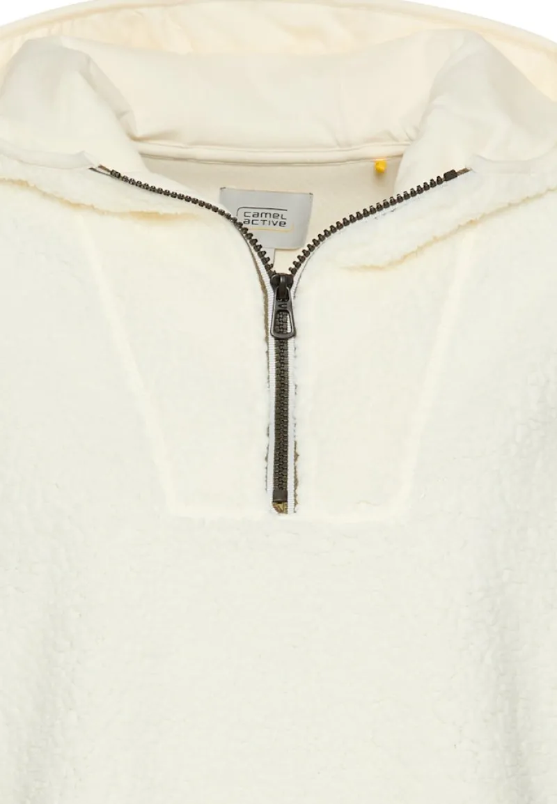 Camel Active Pullover & Sweatshirts*Kapuzenpullover aus Teddyfleece milk white