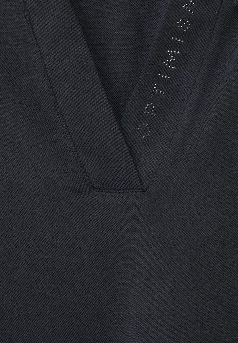 Street One Shirts*Kapuzenshirt in Seidenoptik Black