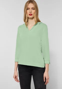 Street One Shirts*Kapuzenshirt in Seidenoptik clary mint