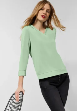 Street One Shirts*Kapuzenshirt in Seidenoptik clary mint
