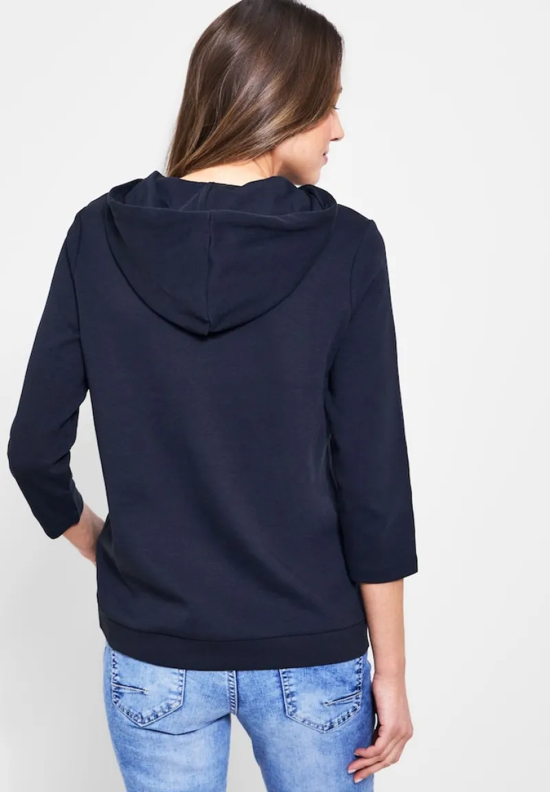 Cecil Pullover & Sweatshirts*Kapuzenshirt mit Frontprint deep blue