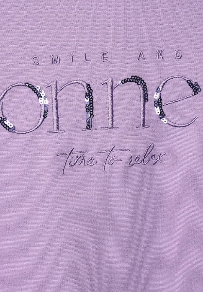 Street One Shirts*Kapuzenshirt mit Stickerei soft pure lilac