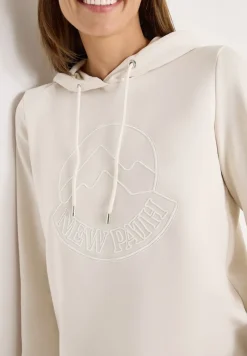 Cecil Shirts*Kapuzenshirt mit Stickerei light greige