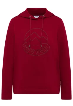 Cecil Shirts*Kapuzenshirt mit Stickerei beaujolais red