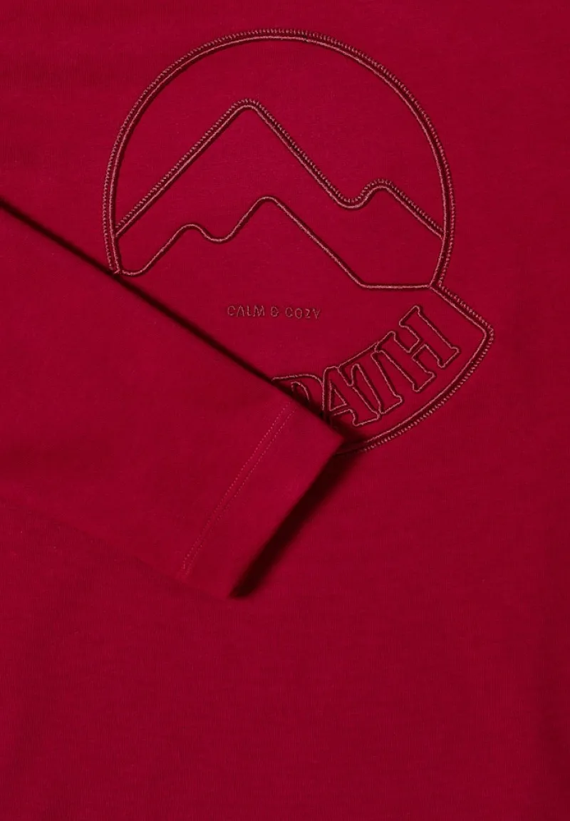 Cecil Shirts*Kapuzenshirt mit Stickerei beaujolais red