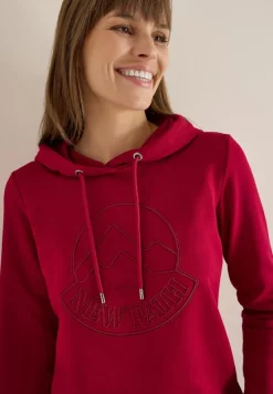 Cecil Shirts*Kapuzenshirt mit Stickerei beaujolais red