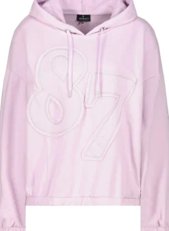Monari Pullover & Sweatshirts*Kapuzenshirt mit Stoffbuchstaben lavender rose