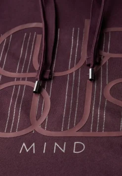 Cecil Shirts*Kapuzenshirt mit Wording mulberry red