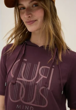 Cecil Shirts*Kapuzenshirt mit Wording mulberry red