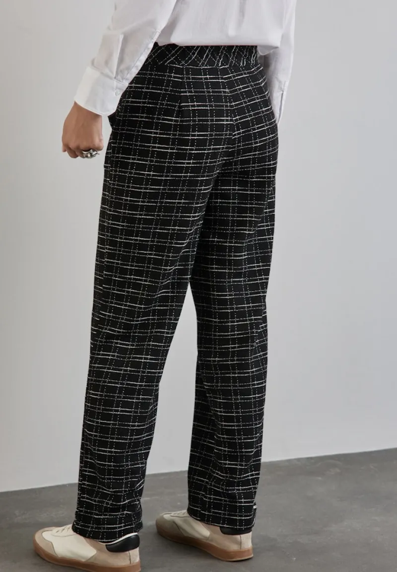 Street One Hosen*Karierte Bouclé Hose Black