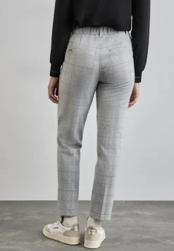 Street One Hosen*Karierte Chino heather grey mel.