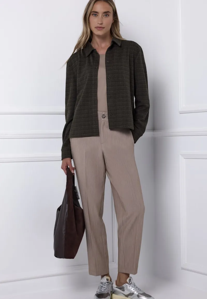 Street One Blusen*Karierte Jacquard Hemdbluse Black