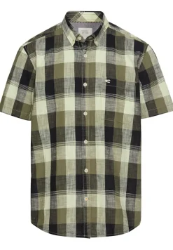 Camel Active Hemden|Big Boys*Kariertes Kurzarmhemd aus reiner Baumwolle dusty khaki