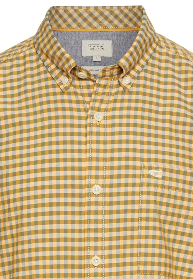 Camel Active Hemden|Big Boys*Kariertes Kurzarmhemd aus Baumwolle sunflower