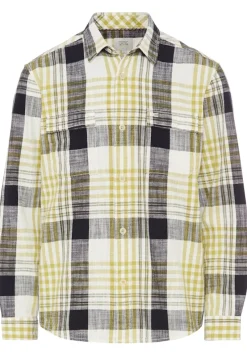 Camel Active Hemden|Big Boys*Kariertes Langarm Hemd aus Baumwolle moss