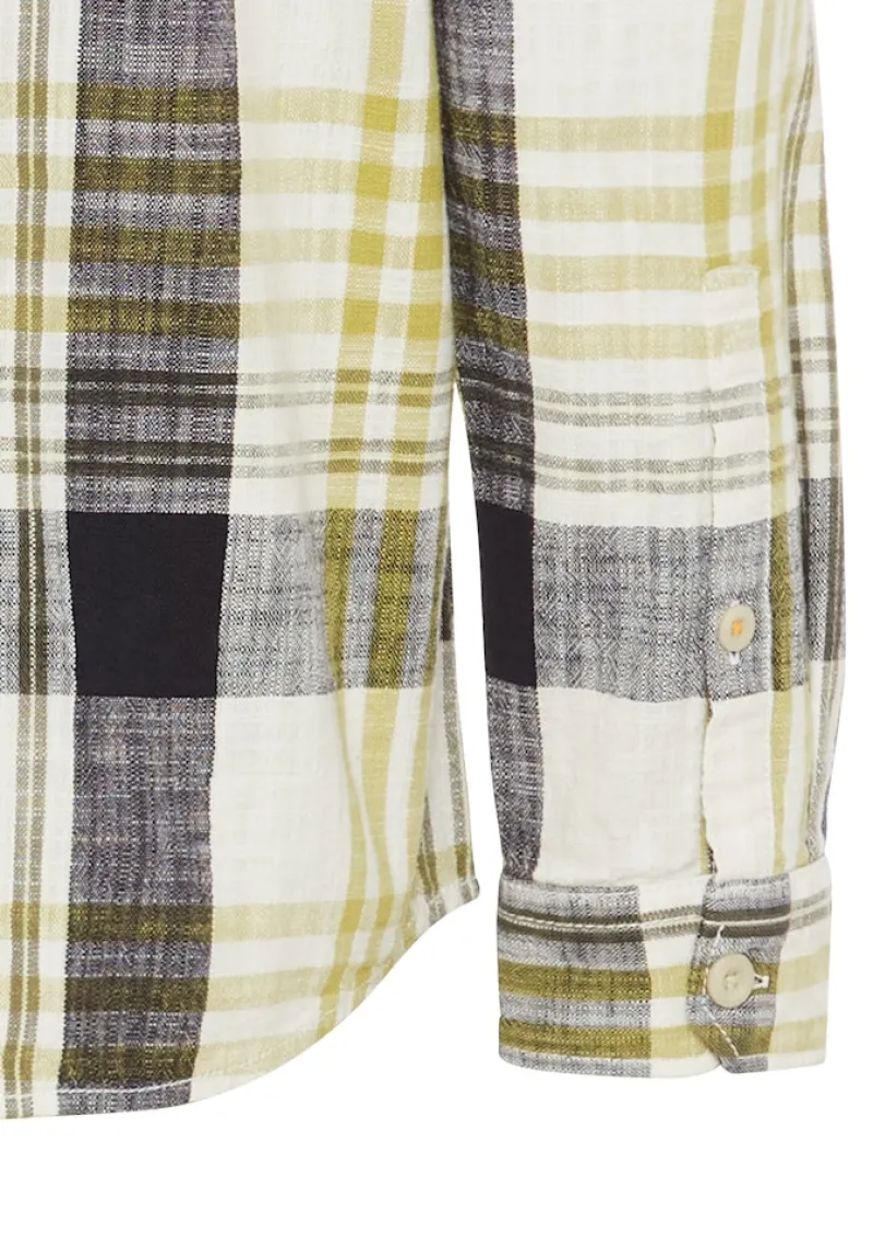 Camel Active Hemden|Big Boys*Kariertes Langarm Hemd aus Baumwolle moss