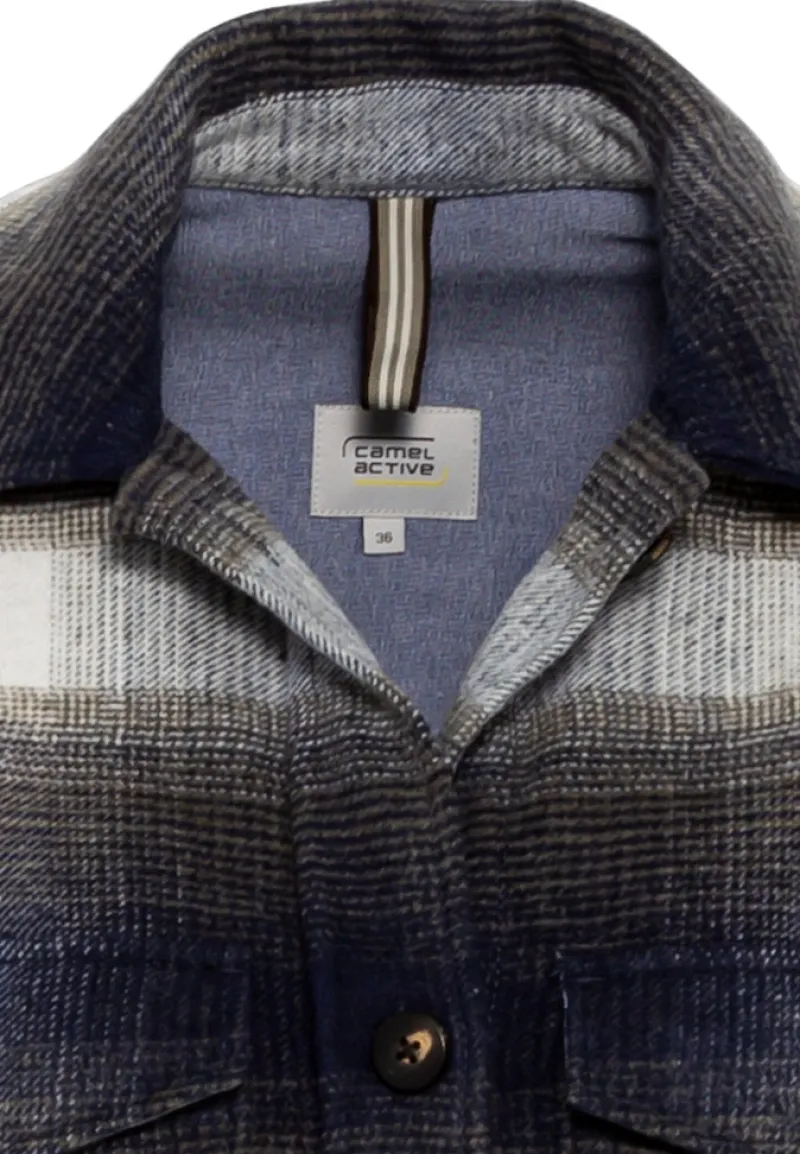 Camel Active Jacken*Kariertes Overshirt aus einem Baumwollmix night blue
