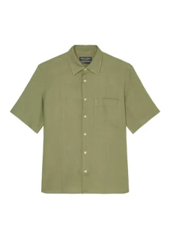 Marc O'Polo Hemden*Kent collar, short sleeves, one rectangular chest pocket with pen tunnel, linen style olive