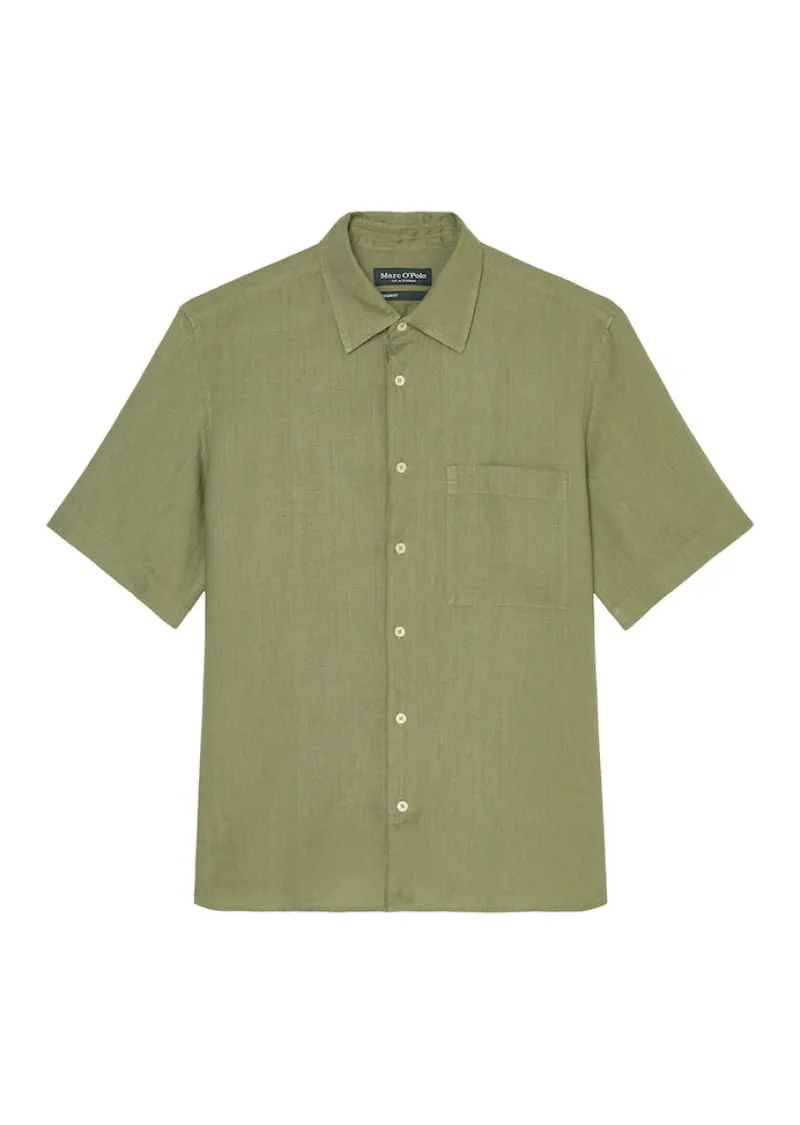 Marc O'Polo Hemden*Kent collar, short sleeves, one rectangular chest pocket with pen tunnel, linen style olive