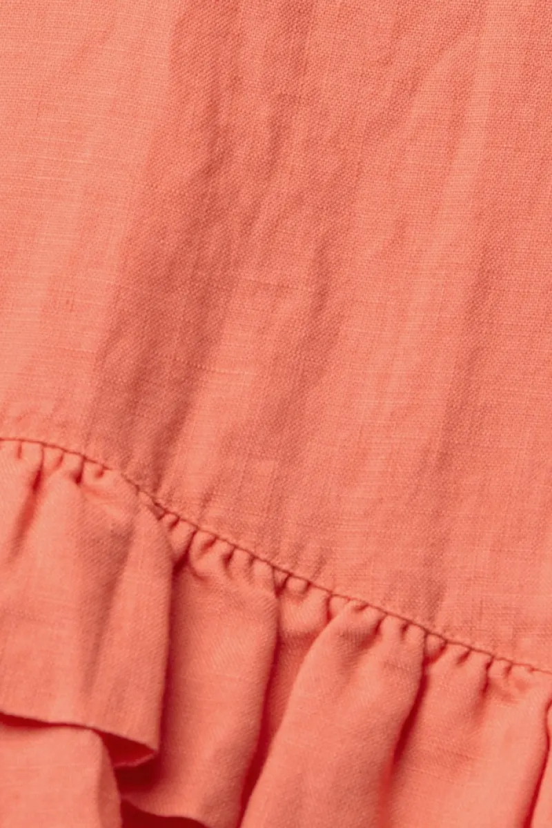 Esprit Kleider*Kleid aus 100% Leinen coral orange