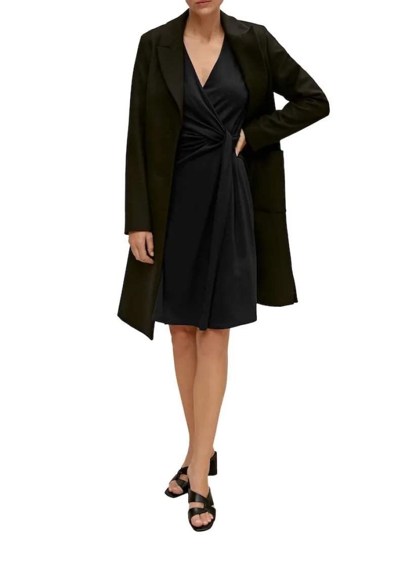 Comma Kleider*Kleid in Wickeloptik Schwarz