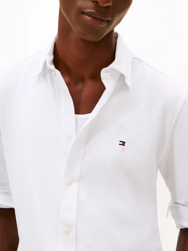 Tommy Hilfiger Pullover & Sweatshirts*KNIT PIQUE FEATHERWEIGHT SHIRT white