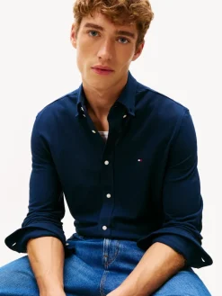 Tommy Hilfiger Pullover & Sweatshirts*KNIT PIQUE FEATHERWEIGHT SHIRT dark night navy